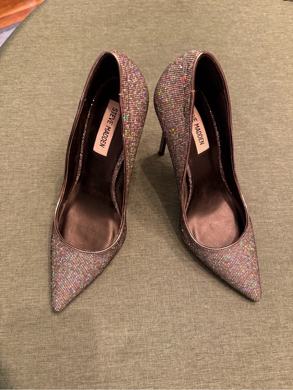Sz 8 Steve Madden Women's Disco Ball Pointed-Toe Stiletto Heels